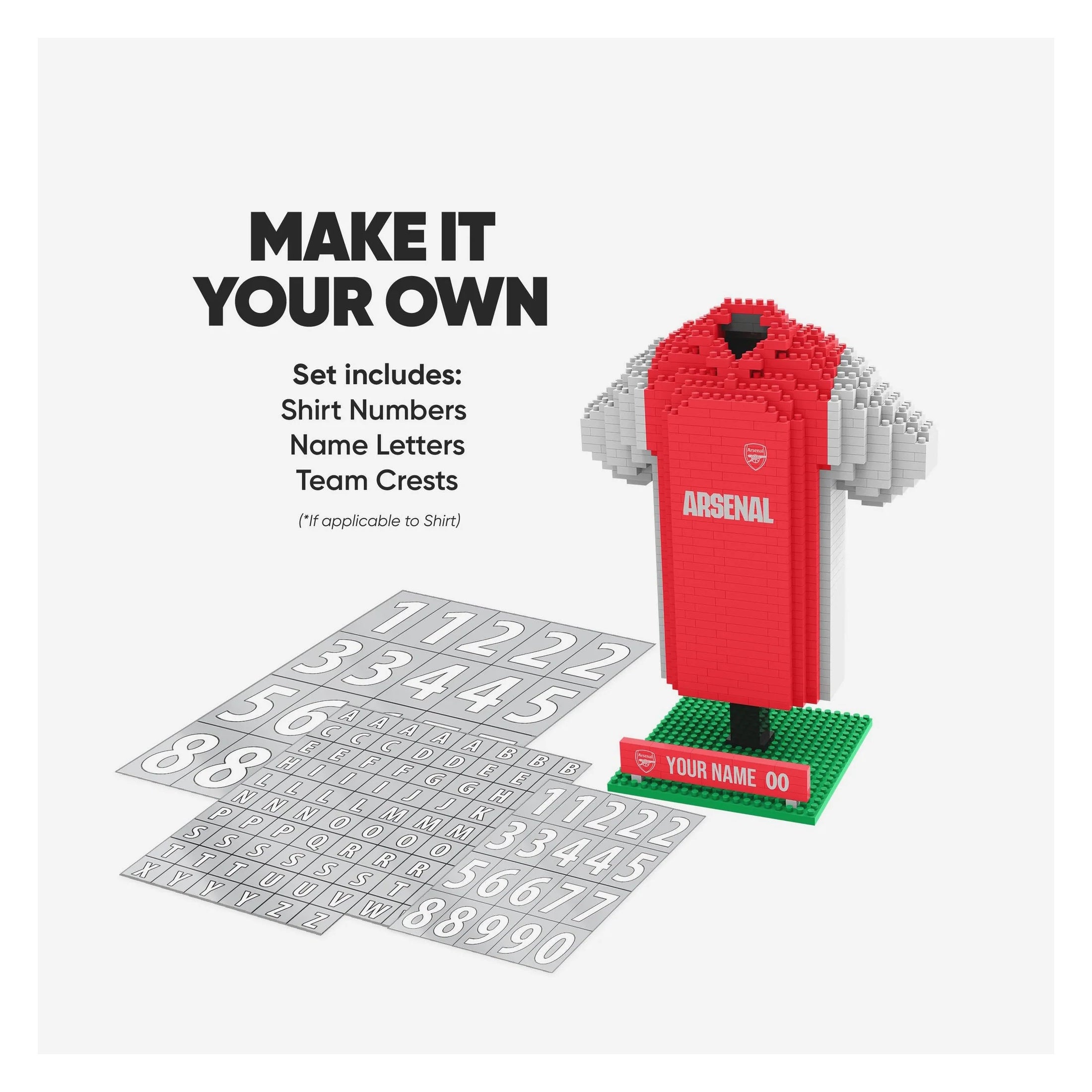 ARSENAL BRXLZ 3D PERSONALIZED JERSEY CONSTRUCTION KIT (918 PIECES) (IN STOCK MAR 27)