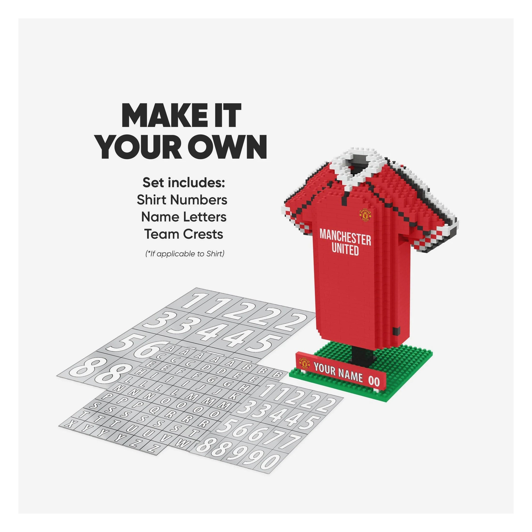 MANCHESTER UNITED - BRXLZ 3D PERSONALIZED JERSEY CONSTRUCTION KIT (1035 PIECES) (IN STOCK MAR 27)