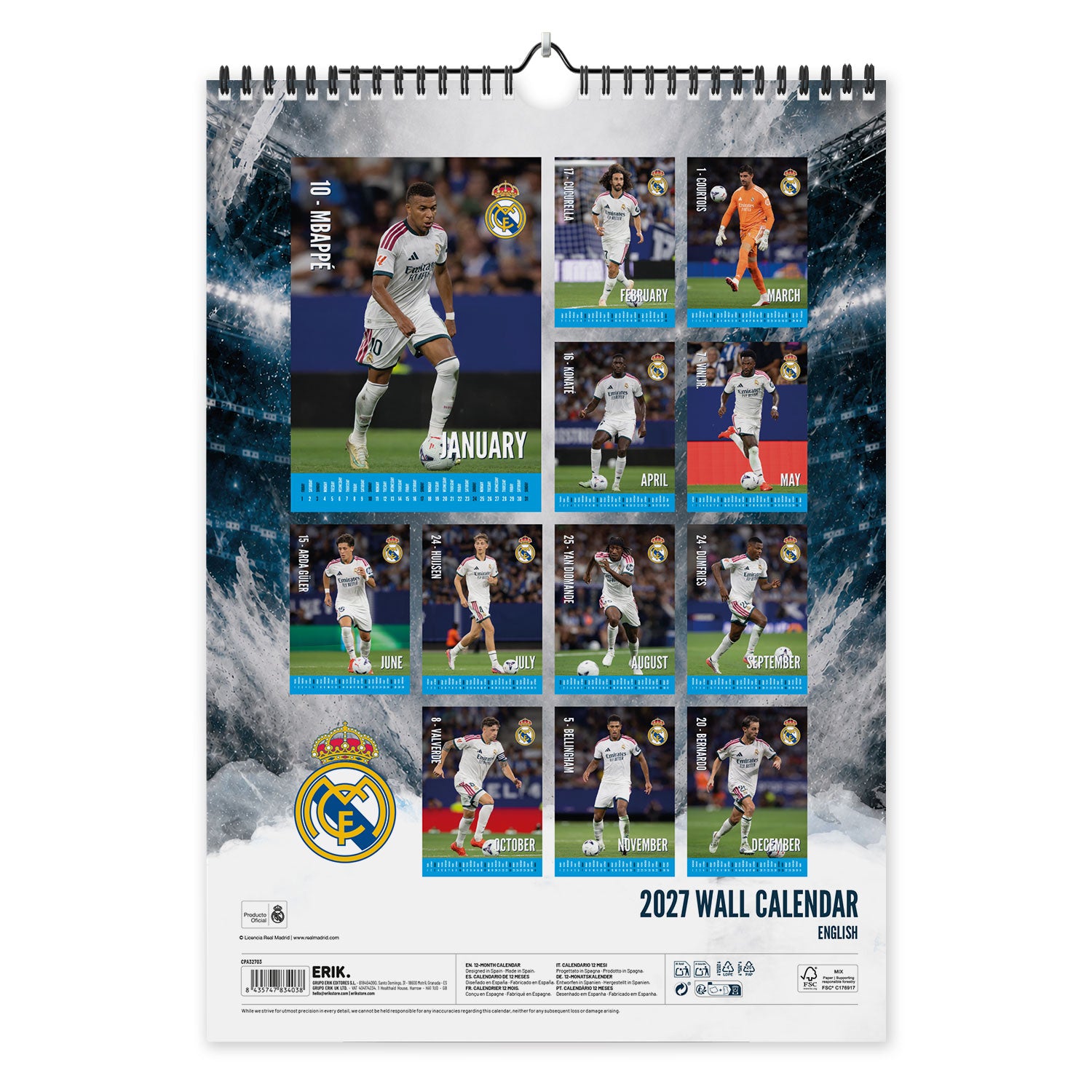 REAL MADRID – 2027 CALENDAR (PREORDER - IN STOCK NOV 9)