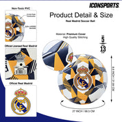 REAL MADRID - WHITE SOCCER BALL (SIZE 5)