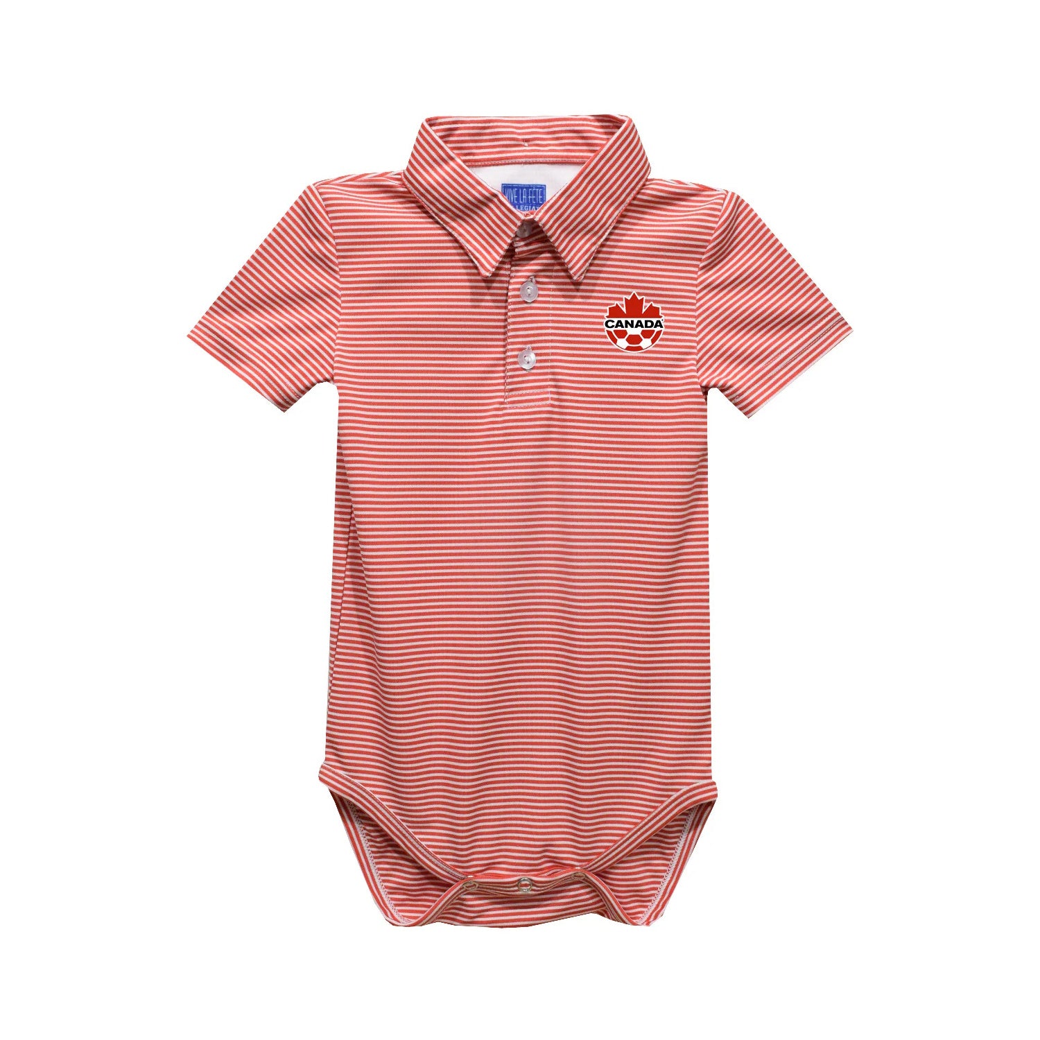 CANADA SOCCER - PENCIL STRIPE POLO ONESIE