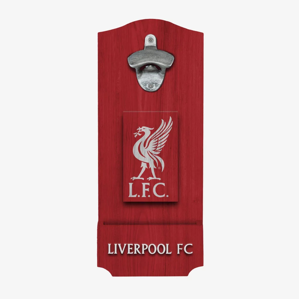 LIVERPOOL - WOODEN BOTTLECAP OPENER WITH CAP CATCHER SIGN