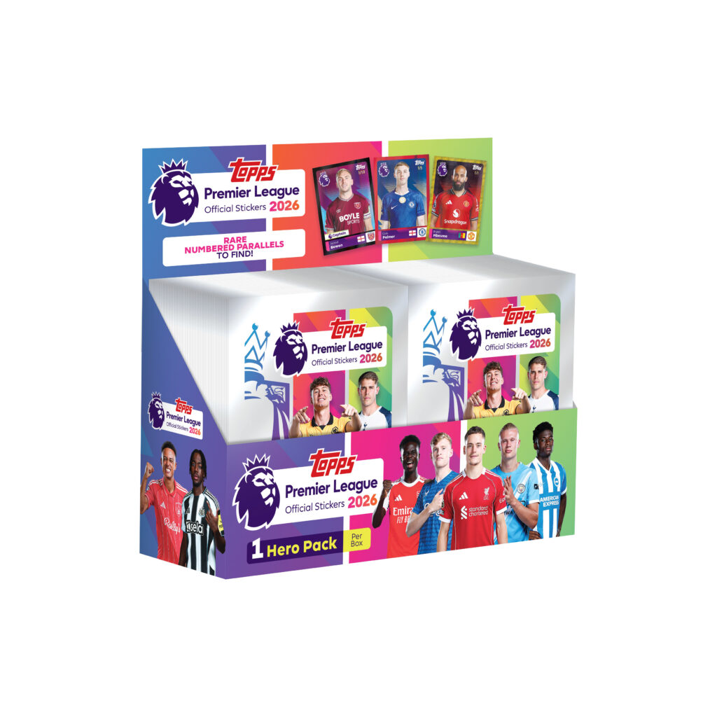 2025-26 TOPPS PREMIER LEAGUE STICKERS - 100-PACK BOX (600 STICKERS) (PREORDER - IN STOCK JAN 10)