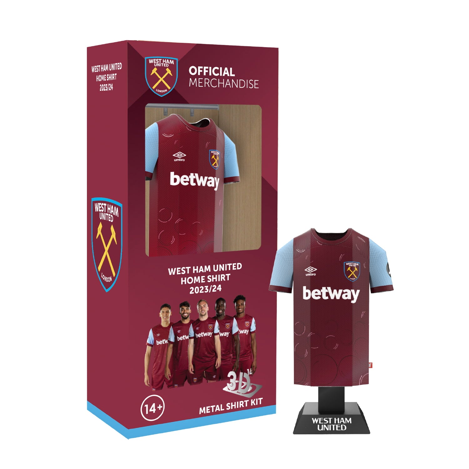 WEST HAM UNITED - ALLOY COLLECTORS MINI METAL HOME JERSEY LOCKER PACK