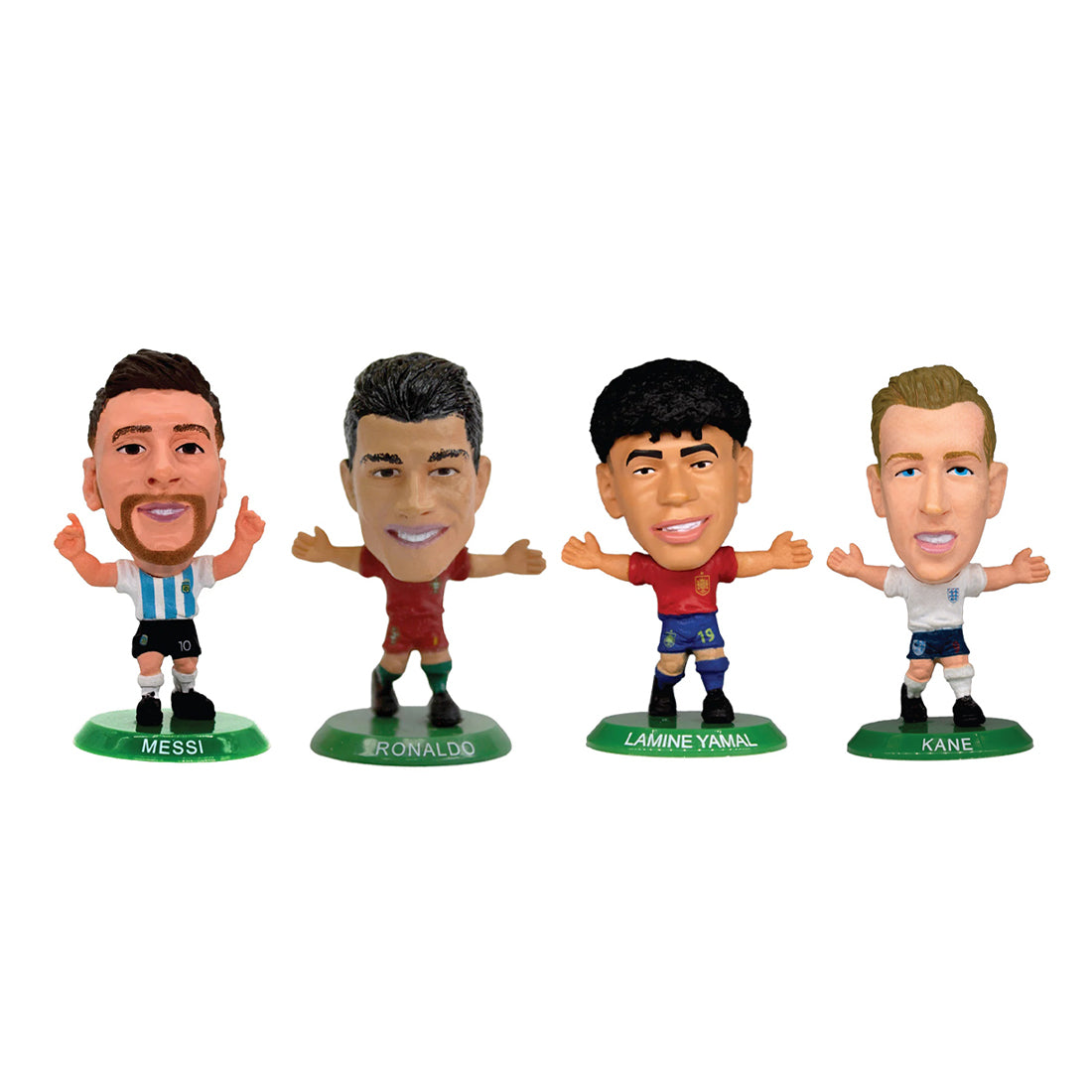 WORLD CUP SUPERSTARS - MESSI, RONALDO, KANE & YAMAL SOCCERSTARZ SET (4-PACK)