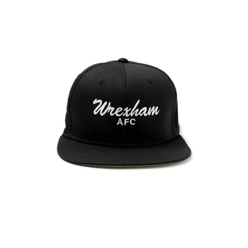Buy Wrexham Black Script Flat Peak Hat online at SoccerCards.ca