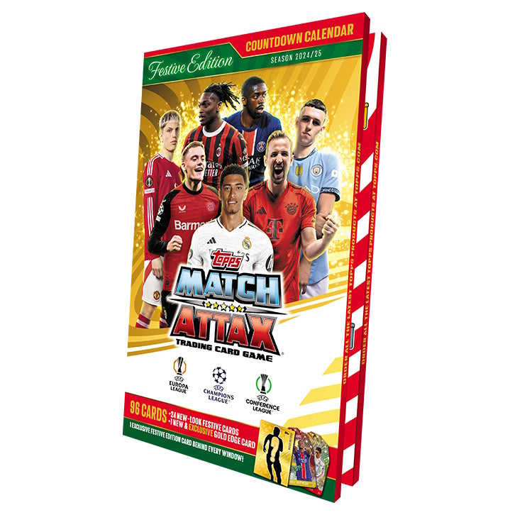 2024-25 TOPPS MATCH ATTAX UEFA CHAMPIONS LEAGUE CARDS - COUNTDOWN ADVENT CALENDAR (120 CARDS + 1 GOLD EDGE)