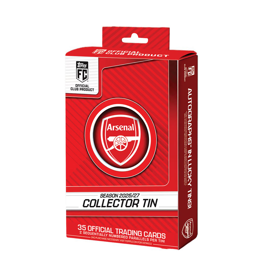 2026-27 TOPPS ARSENAL COLLECTORS TIN SET (35 CARDS + 2 PARALLELS)