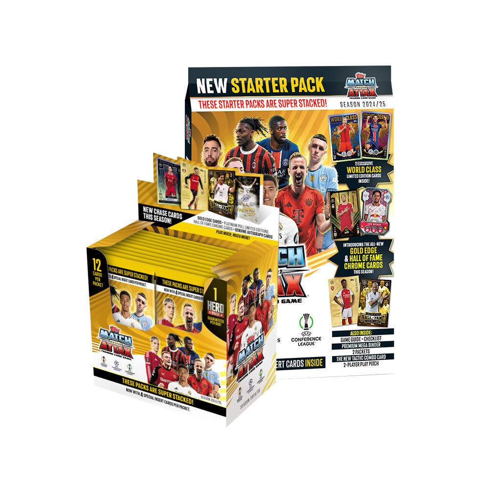 2024-25 TOPPS MATCH ATTAX UEFA CHAMPIONS LEAGUE CARDS - BOX & STARTER PACK SET (ALBUM, 315 CARDS + 2 LE) (PREORDER - IN STOCK OCT 28)