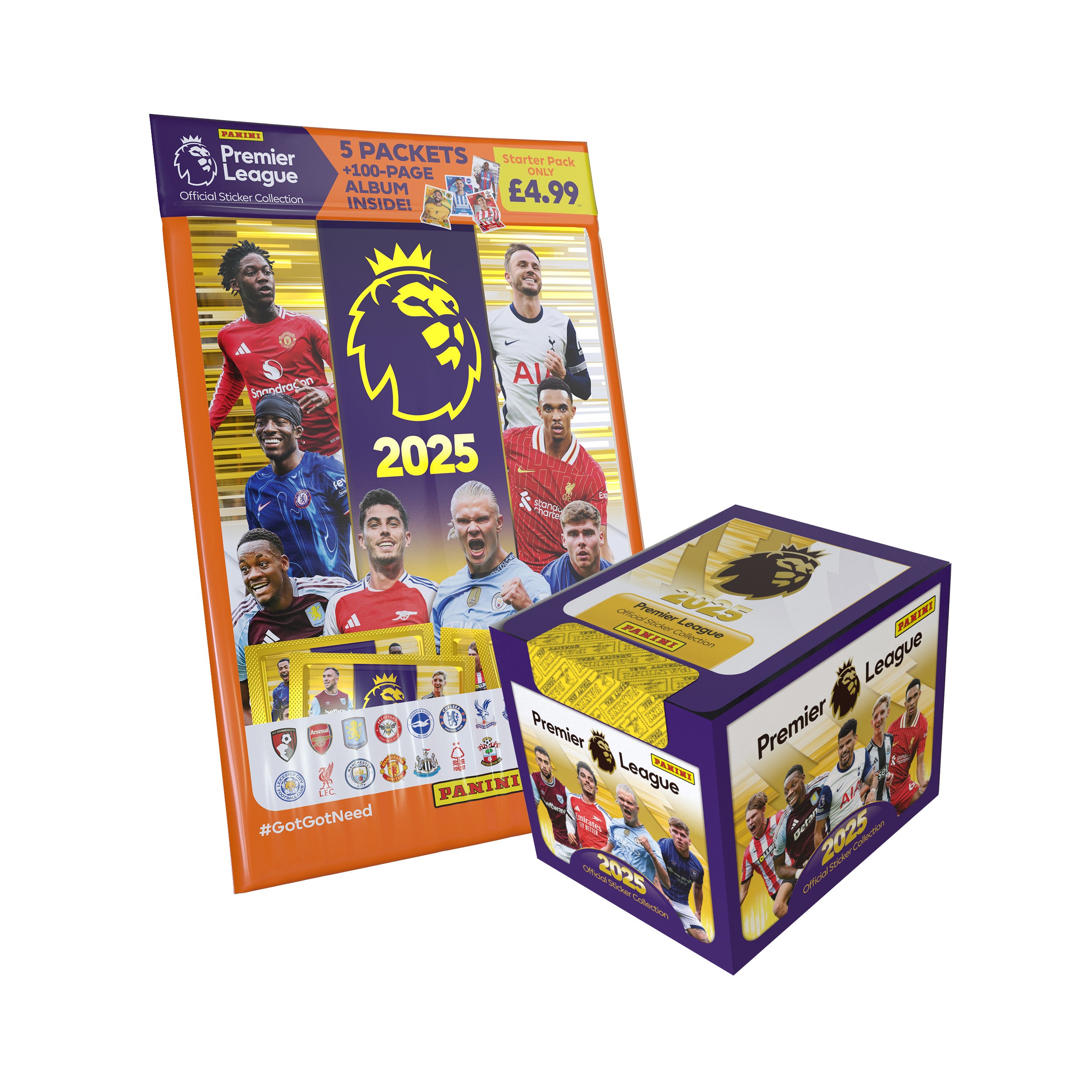 2024-25 PANINI PREMIER LEAGUE STICKERS - BUNDLE #1 (50-PACK BOX & STARTER PACK (ALBUM + 300 STICKERS) (PREORDER - IN STOCK DEC 23)