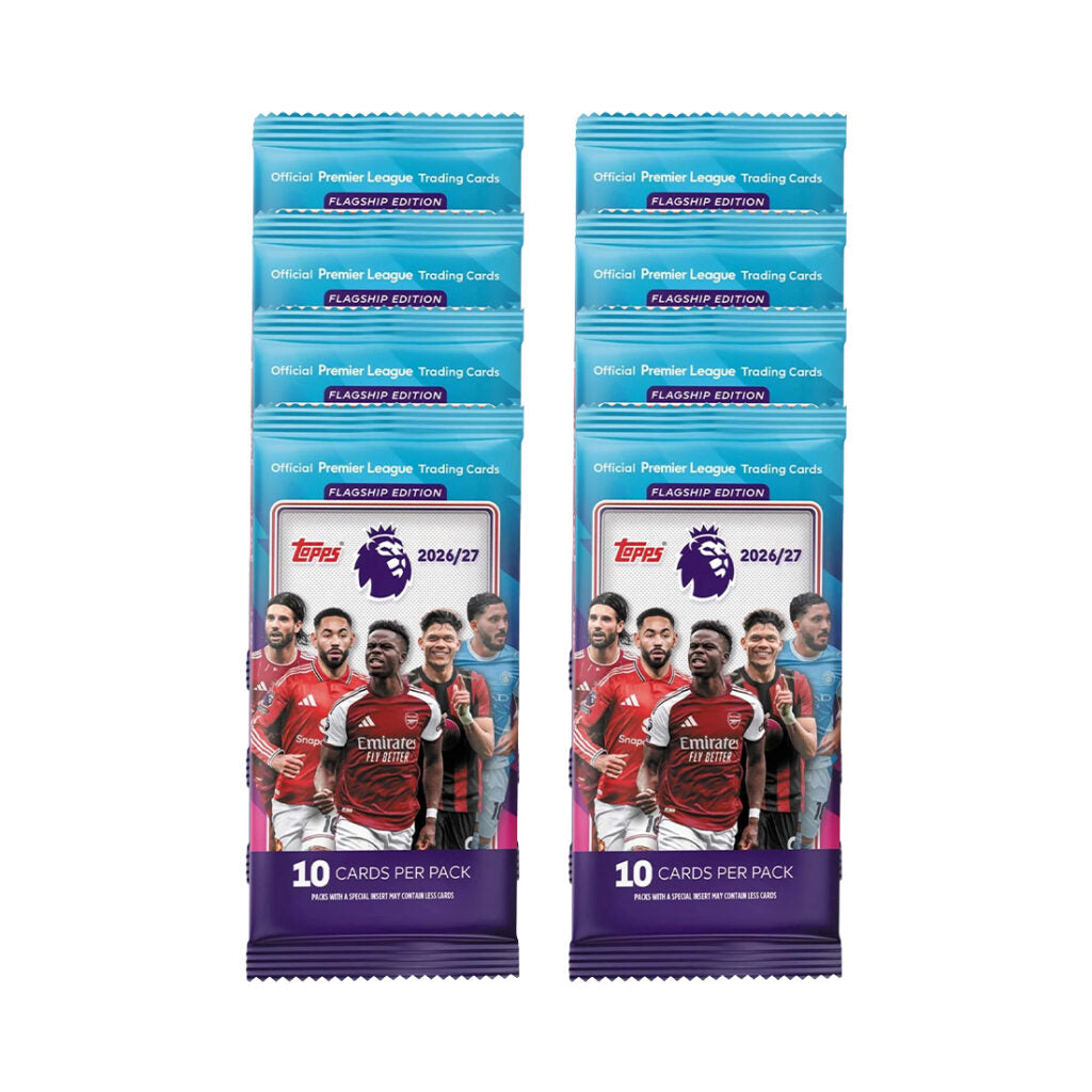 2026-27 TOPPS PREMIER LEAGUE FLAGSHIP CARDS – 8-PACK SET (80 CARDS)