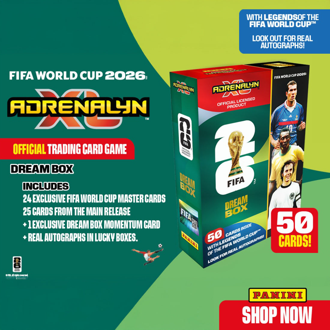 2026 PANINI ADRENALYN XL FIFA WORLD CUP CARDS - DREAM BOX (50 CARDS)