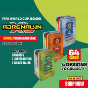 2026 PANINI ADRENALYN XL FIFA WORLD CUP CARDS - MEGA TIN 4-PACK SET (264 CARDS + 4 LE & 4 GOLDEN BALLER)