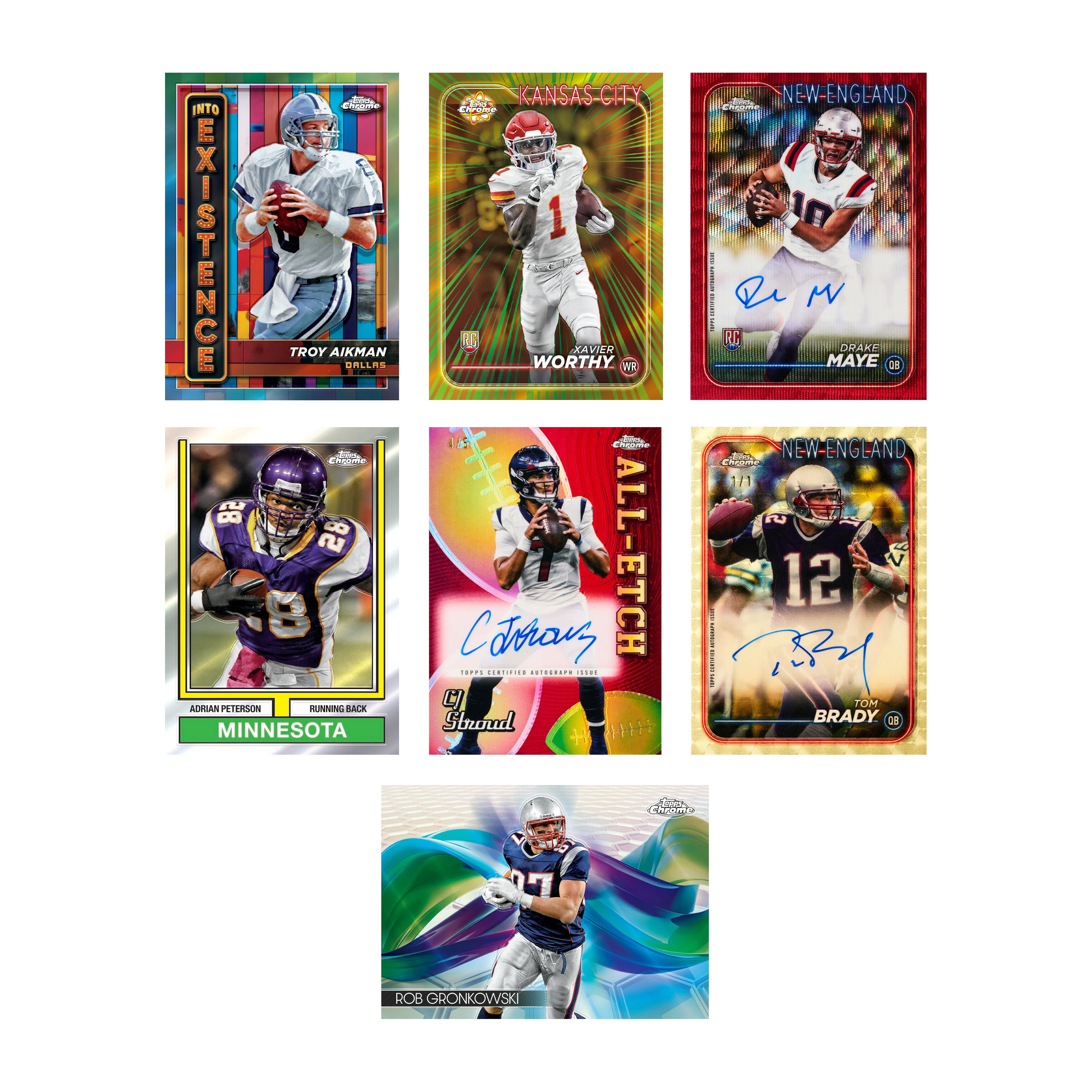 2024 TOPPS CHROME FOOTBALL CARDS - MEGA BOX (42 CARDS)