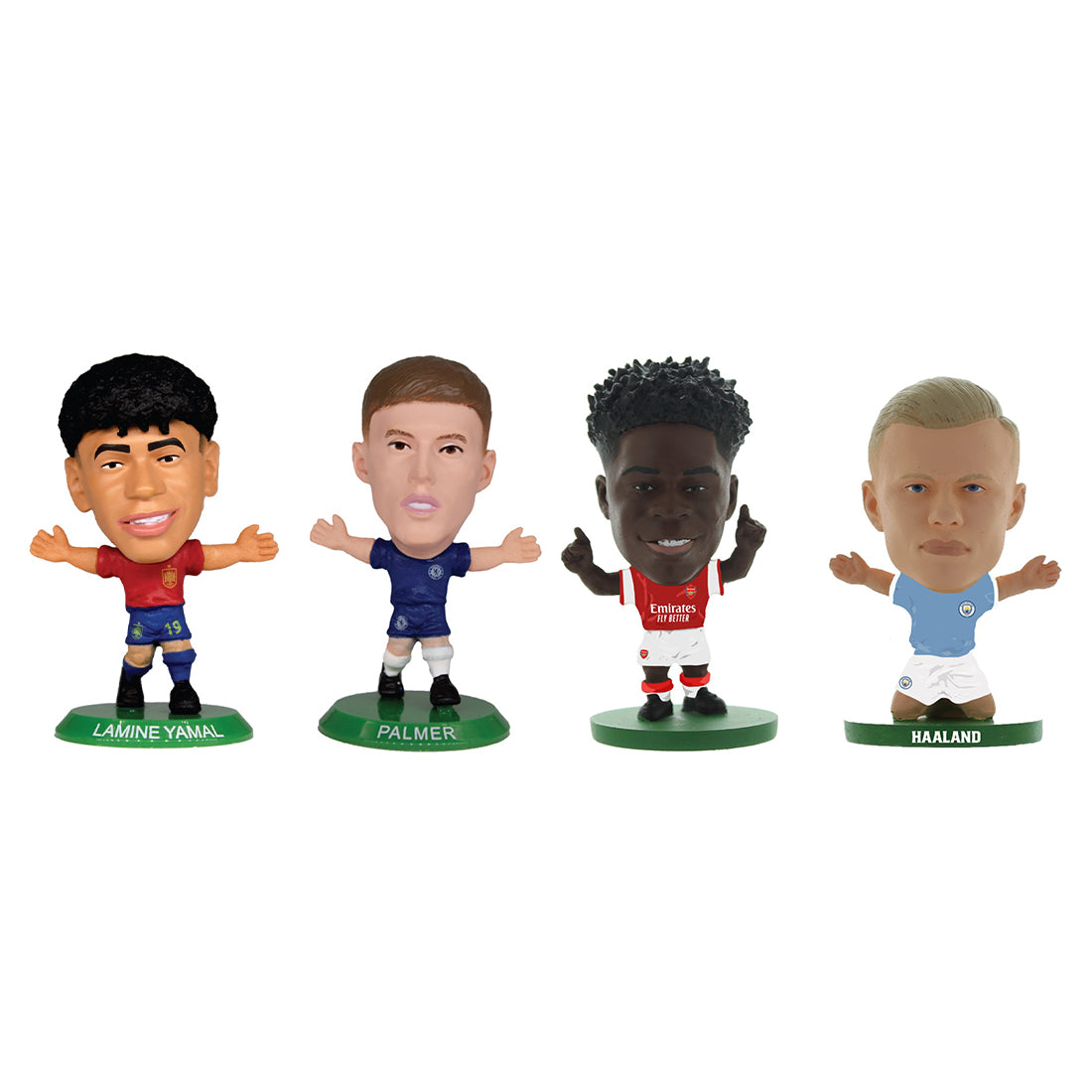 GLOBAL SUPERSTARS - YAMAL, PALMER, SAKA & HAALAND SOCCERSTARZ COMBO PACK (4-PACK)