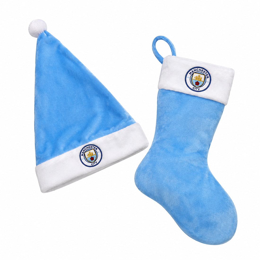 MANCHESTER CITY - SANTA HAT & STOCKING SET