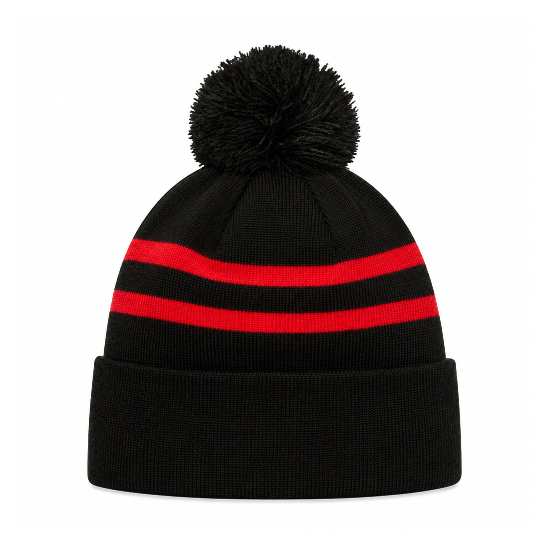 MANCHESTER UNITED – NEW ERA BLACK & RED KNIT POM BEANIE