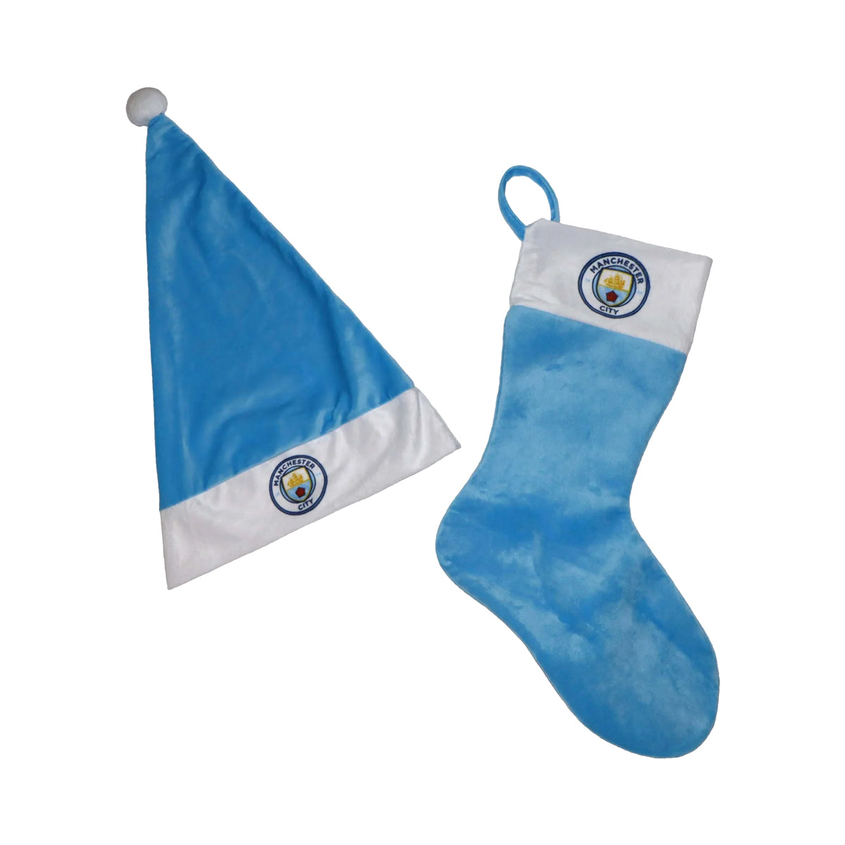 MANCHESTER CITY - SANTA HAT & STOCKING SET