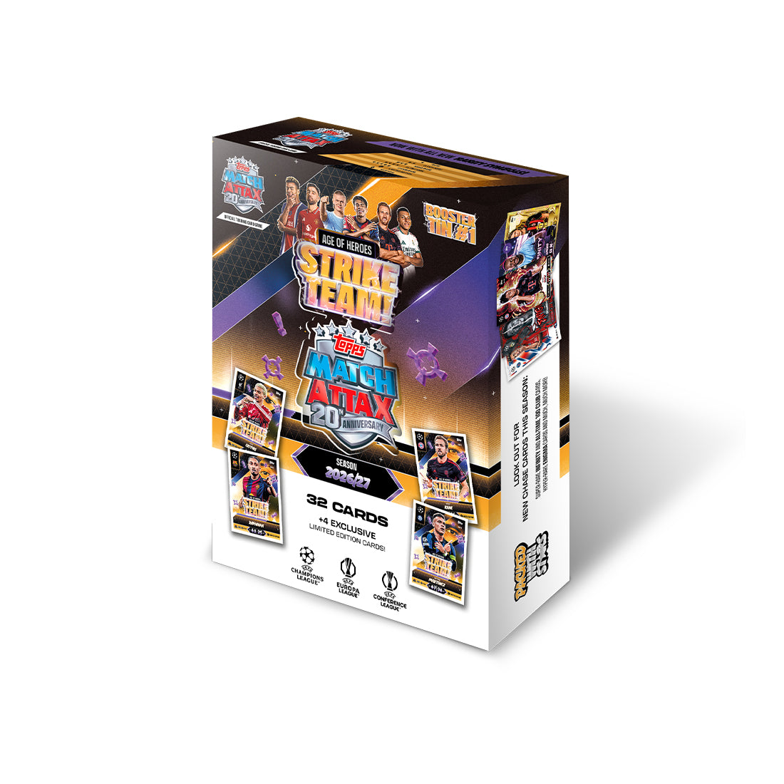 2026-27 TOPPS MATCH ATTAX UEFA CLUB COMPETITIONS CARDS – MINI TIN 3-PACK SET (108 CARDS + 12 EXCLUSIVE LE) (PREORDER – IN STOCK OCT 26)