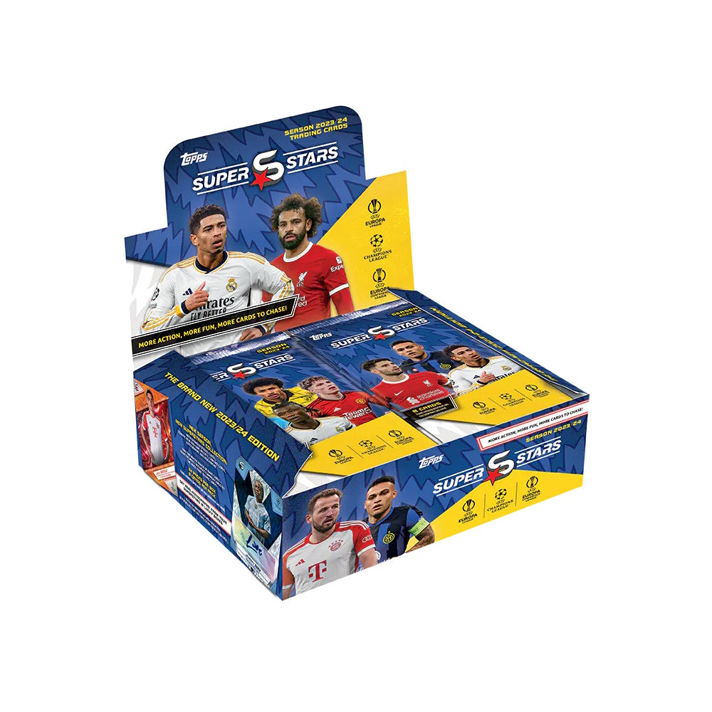 2023-24 TOPPS SUPERSTARS UEFA CHAMPIONS LEAGUE CARDS - 24-PACK BOX (192 CARDS + 5 LE & PARALLELS) (PREORDER - IN STOCK MAY 1)