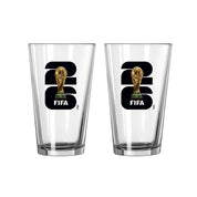 2026 FIFA WORLD CUP - TROPHY LOGO PINT GLASS SET (16 OZ) (2-PACK)