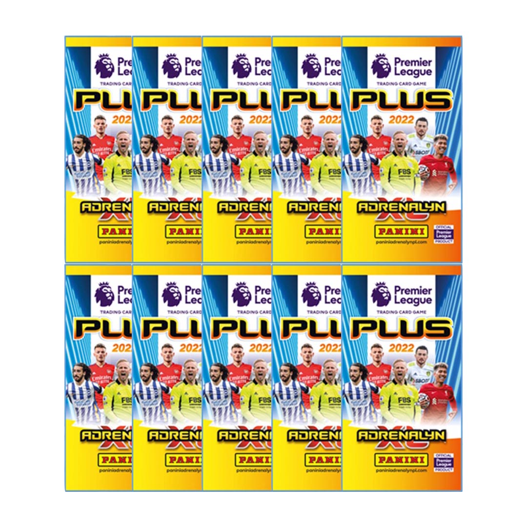 2021-22 PANINI PREMIER LEAGUE ADRENALYN XL PLUS CARDS 10-PACK SET