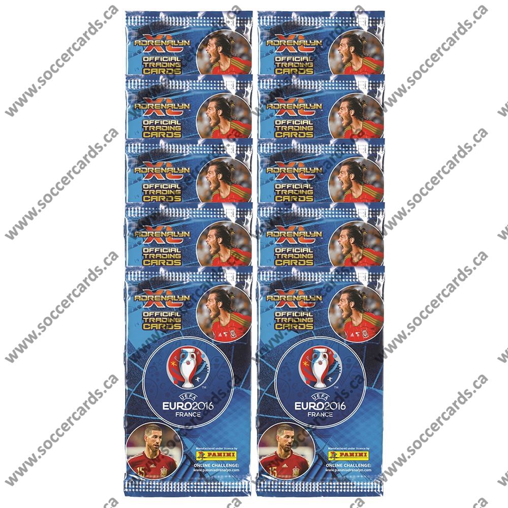 2016 EURO CUP PANINI ADRENALYN CARDS - 10-PACK SET (9 CARDS PER PACK)