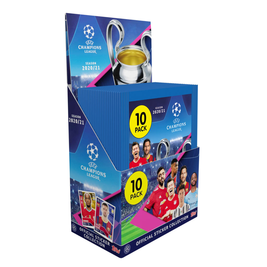 2020-21 TOPPS CHAMPIONS LEAGUE STICKERS - 30-PACK BOX (300 STICKERS)