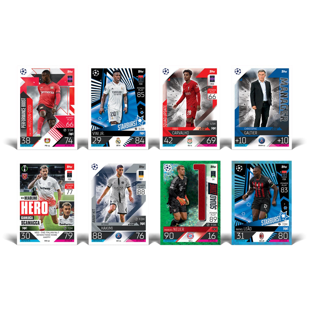 2022-23 TOPPS MATCH ATTAX EXTRA CHAMPIONS LEAGUE CARDS - 8-PACK SET (96 CARDS)