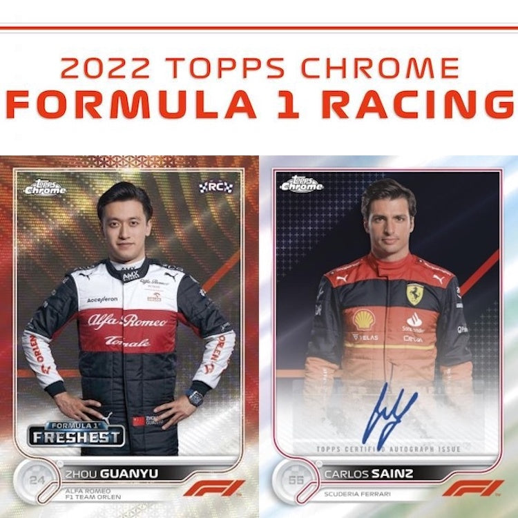 2022 TOPPS CHROME FORMULA 1 RACING CARDS - 18-PACK HOBBY BOX (72 CARDS)