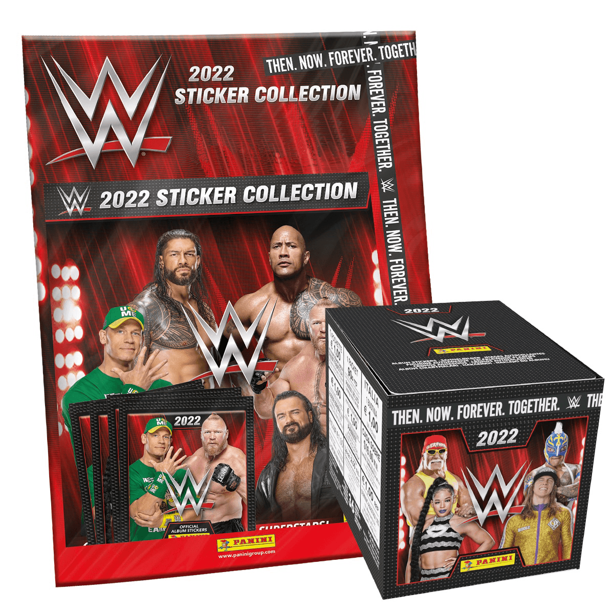 2022 PANINI WWE STICKERS - MEGA STARTER PACK + BOX BUNDLE (231 STICKERS)