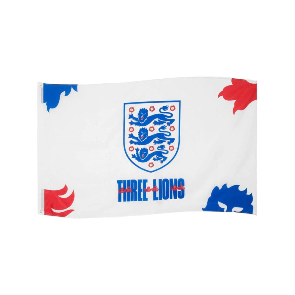 ENGLAND 3 LIONS WORLD CUP 2022 WHITE FLAG