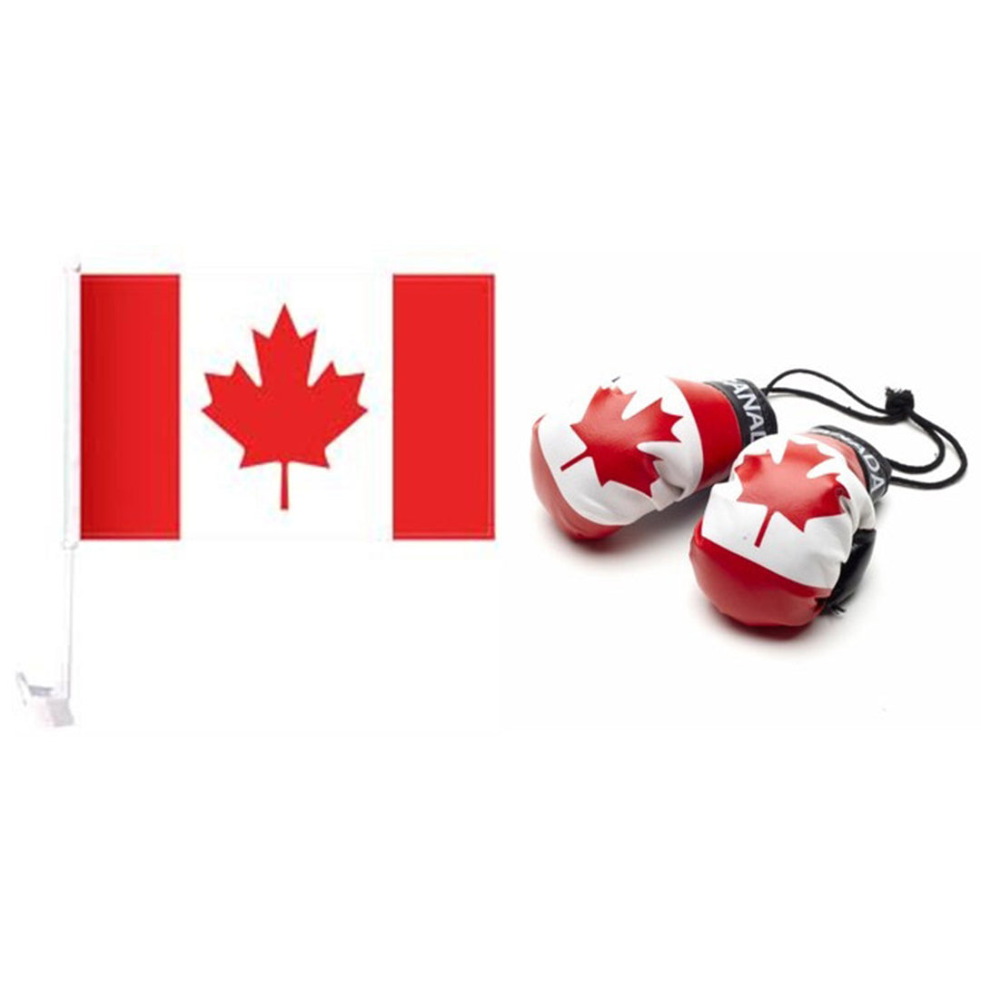 CANADA CAR FLAG & MINI BOXING GLOVES SET