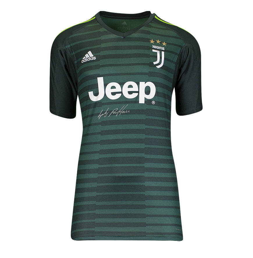 GIANLUIGI BUFFON - AUTHENTIC SIGNED 2017-19 JUVENTUS GOALKEEPER HOME JERSEY