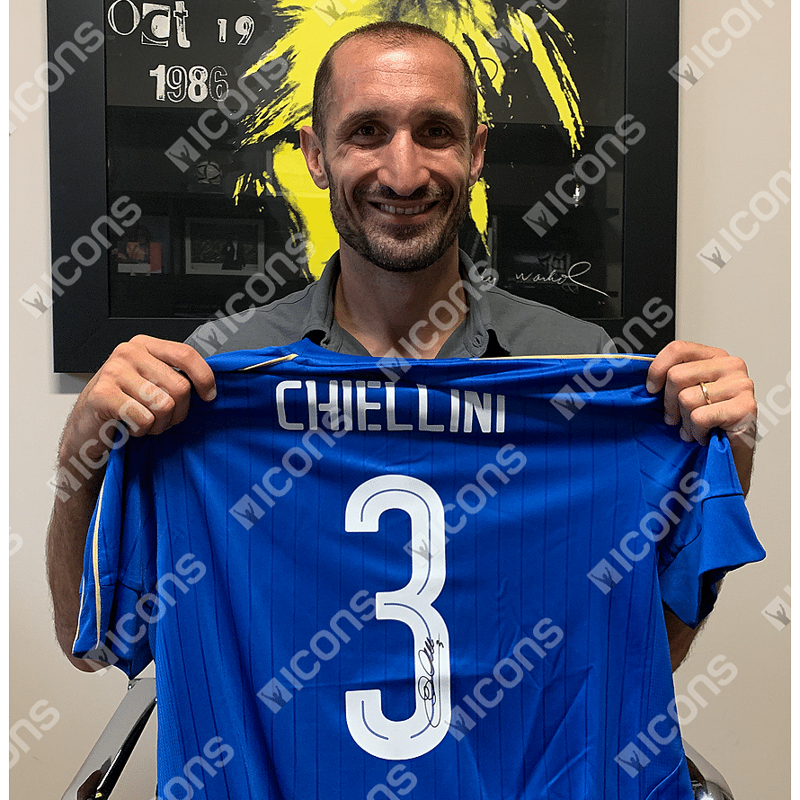 GIORGIO CHIELLINI AUTHENTIC SIGNED 2016-2017 ITALY JERSEY