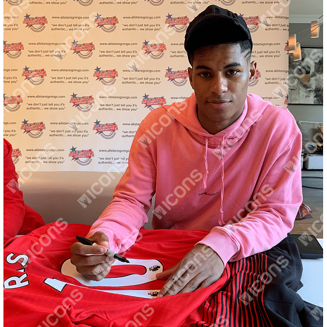 MARCUS RASHFORD AUTHENTIC SIGNED 2018-19 MANCHESTER UNITED JERSEY